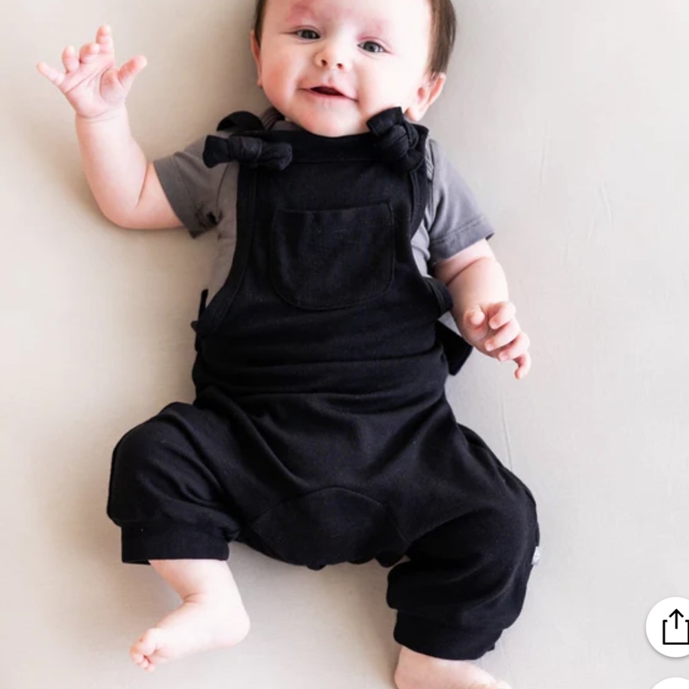 Kyte bamboo jersey overall in Midnight (black)